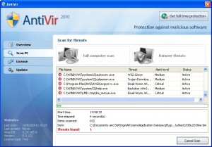 AntiVir 2010 Fake Scan