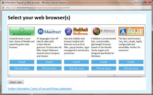 Niche Browsers on the Browser Ballot - GreenBrowser, Maxthon, Flash Peak, K-Meleon, Avant Browser
